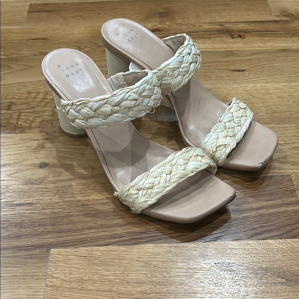 A New Day Women's Cream Braided Sandals size 8.5